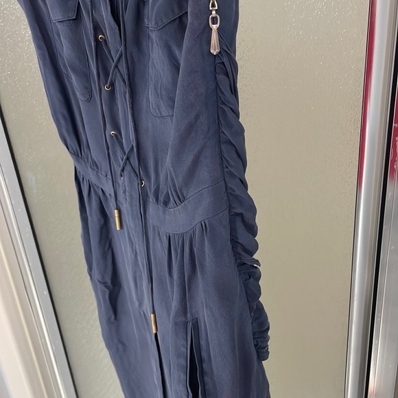 Leifsdottir Blue Ruched Sleeveless Cocktail Dress - Picture 6 of 10